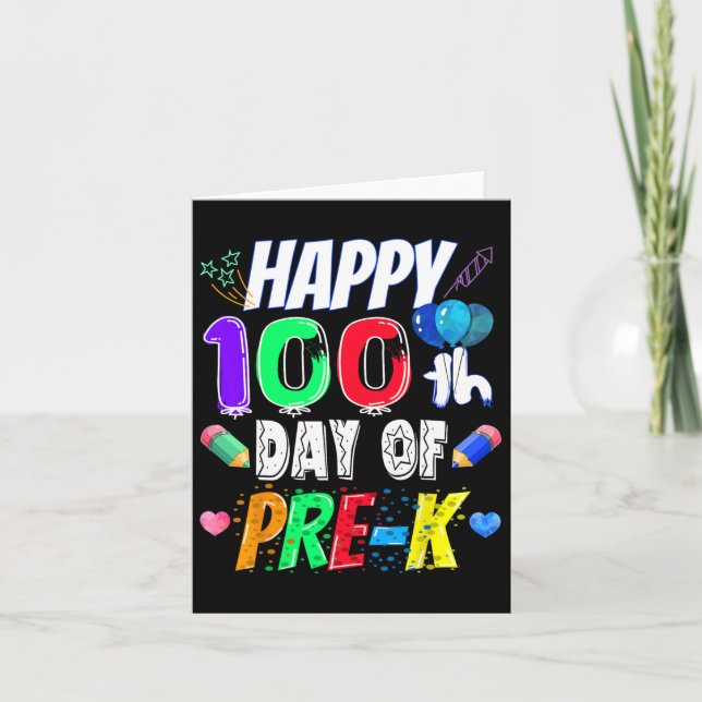 Cartão 100.º Dia De Professores Presentes 100 Dias De Pro (Frente)