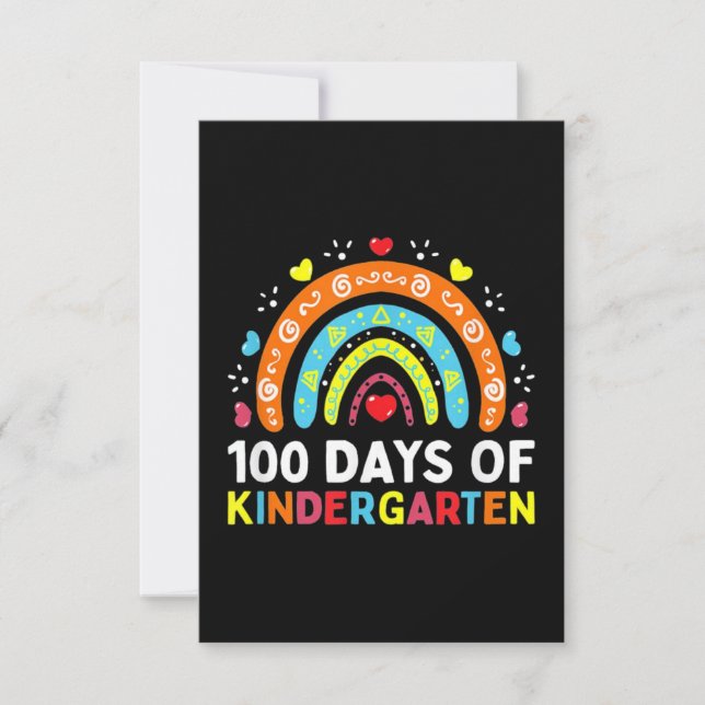 Cartão 100 Days of Kindergarten (Frente)