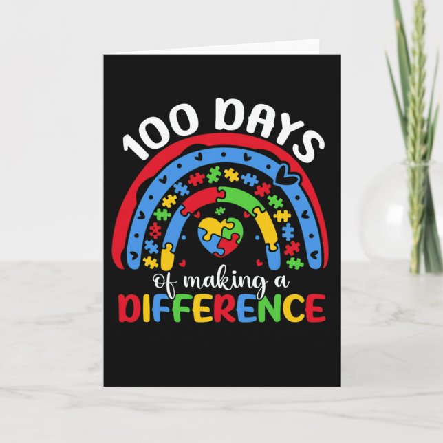 Cartão 100 Days of Making a Difference Autism Awareness (Frente)