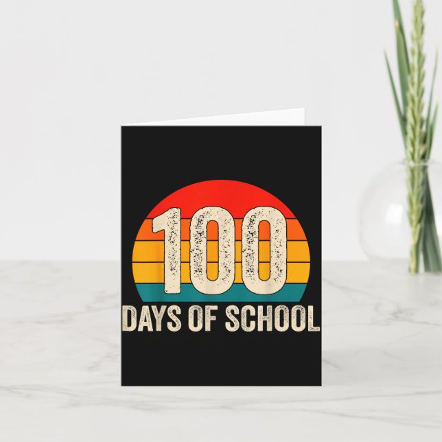 Cartão 100 Days Of School Retro Teachers Boys 100th Day O (Frente)