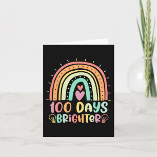 Cartão 100 dias Brighter Rainbow Happy 100º dia da escola
