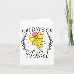 Cartão 100 Dias De Arco De Lápis De Coquete Escolar 10