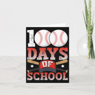 Cartão 100 Dias De Basebol Escolar 100.º Dia Para Estudan
