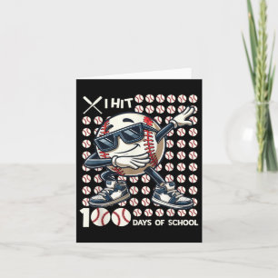 Cartão 100 Dias De Bat De Beisebol Escolar 100º Dia De