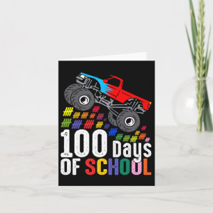 Cartão 100 Dias De Caminhão De Monstro Escolar 100.º Dia