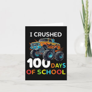 Cartão 100 Dias De Caminhão De Monstro Escolar 100.º Dia