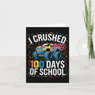 Cartão 100 Dias De Caminhão-Monstro Escolar 100.º Dia De