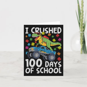 Cartão 100 Dias De Caminhão-Monstro Escolar T-rex 100º Di