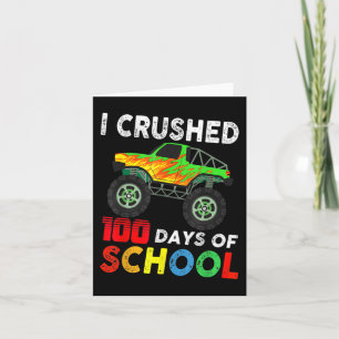 Cartão 100 Dias De Caminhões De Monstro De Meninos Escola