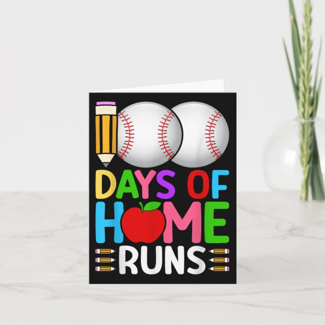 Cartão 100 Dias De Casa Executa Baseball 100º Dia De (Frente)