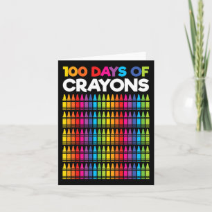 Cartão 100 Dias De Crayons Para Meninas 100 Dia De Sc