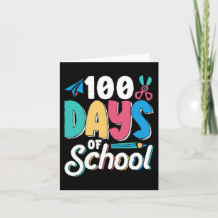 Cartão 100 Dias De Crianças Da Classe Cute Escolar