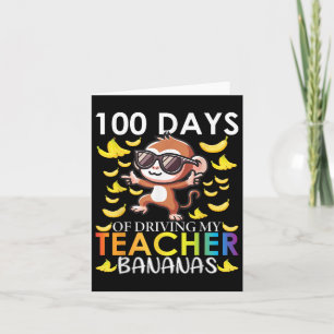Cartão 100 Dias De Dirigir Meu Professor Bananas 100 Dias