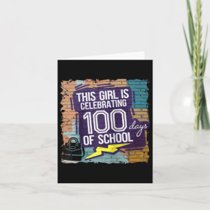 Cartão 100 Dias De Engraçado Para Meninas 100 Dias De Ens