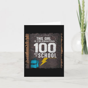 Cartão 100 Dias De Engraçado Para Meninas 100 Dias De Ens