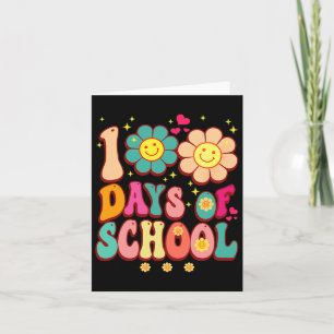 Cartão 100 Dias De Ensino De Groovy Retro Professora Do 1