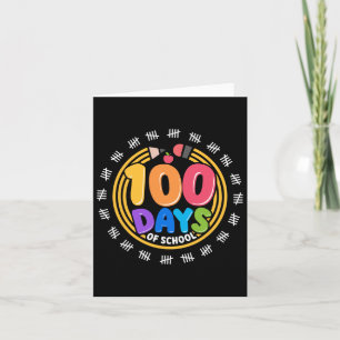 Cartão 100 Dias De Escola 100.º Dia De Professora Colorid
