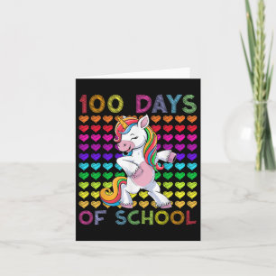 Cartão 100 Dias De Escola Ainda A Ama Corta Unicórnio