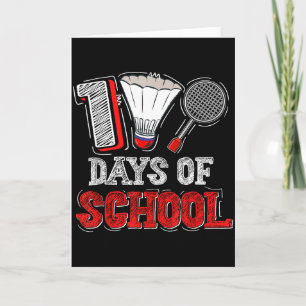 Cartão 100 Dias De Escola Amantes De Badminton Crianças M