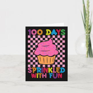 Cartão 100 dias de escola de crianças de Cupcake divertid