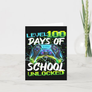 Cartão 100 Dias De Escola Desbloqueado Gamer Menino Menin