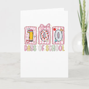 Cartão 100 Dias de Escola Fofo Colorido 100º Dia
