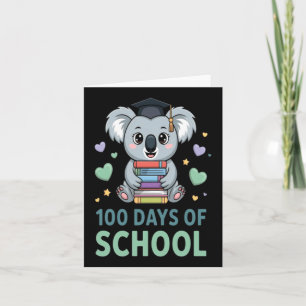 Cartão 100 Dias De Escola Koala Aluno Professor