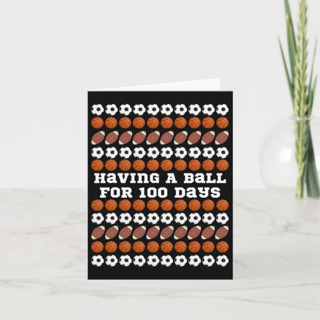 Cartão 100 Dias De Futebol De Basquete De Futebol Escolar (Frente)