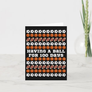 Cartão 100 Dias De Futebol De Basquete De Futebol Escolar