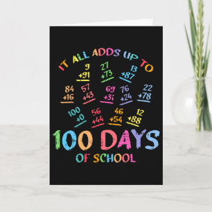 Cartão 100 Dias De Matemática Escolar Adição 100º Profess
