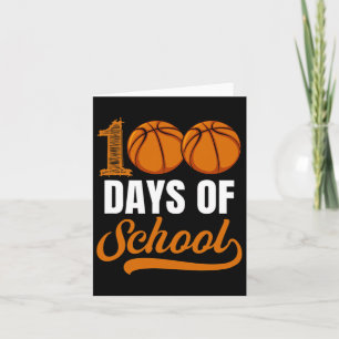 Cartão 100 Dias De Menina Jogadora De Bysketbyll Na Escol