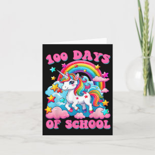 Cartão 100 Dias De Meninas De Unicórnio Escolar Curem 100