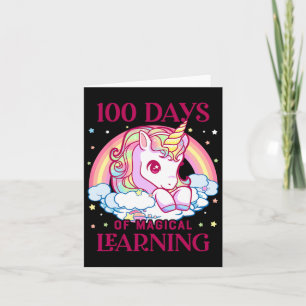 Cartão 100 Dias De Professora Do Unicórnio, 100 Dias De P