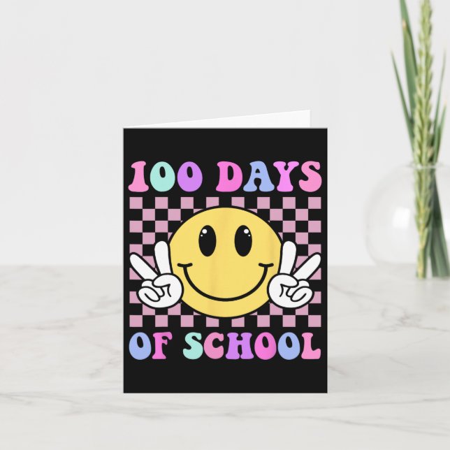 Cartão 100 Dias De Professores Que Sorriem Rapazes 100 (Frente)