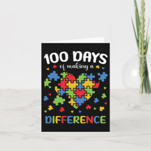 Cartão 100 Dias De Sensibilização Para O Autismo Escolar 