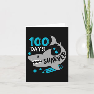 Cartão 100 Dias De Sharper Shark 100.º Dia Da Escola Para