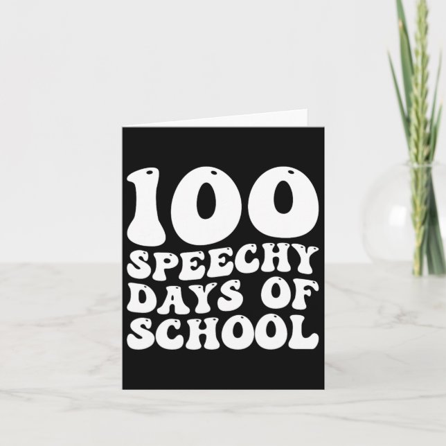 Cartão 100 Dias De Terapia De Discurso Escolar Feliz 100º (Frente)