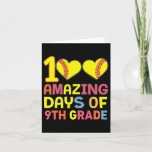 Cartão 100 Dias Incríveis Do 9º Ano De Estudo De Jogadore