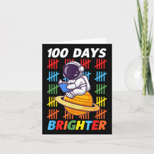 Cartão 100 Dias Mais Brilhante Astronauta Espacial 100 Di