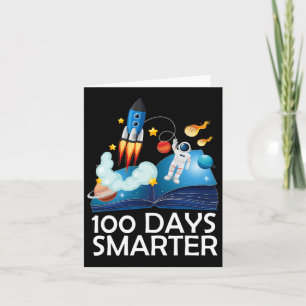 Cartão 100 dias mais inteligente Astronauta Espacial 100º