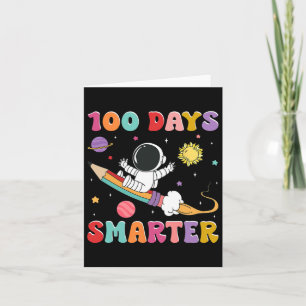 Cartão 100 Dias Mais Inteligentes Astronautas Outer Space