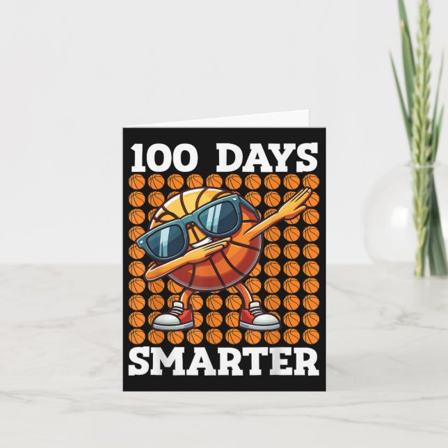 Cartão 100 Dias Mais Inteligentes Crianças De Basquete 10 (Frente)