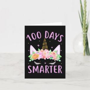 Cartão 100 Dias Mais Inteligentes Crianças Unicórn Figura