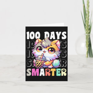 Cartão 100 Dias Mais Inteligentes Figurino De Gato Kawaii