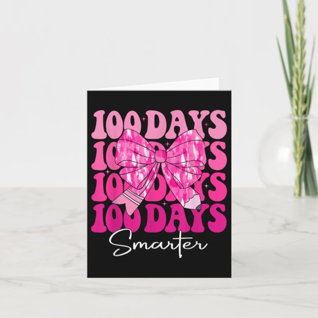 Cartão 100 dias Meninas mais inteligentes, Arco de coquet (Frente)