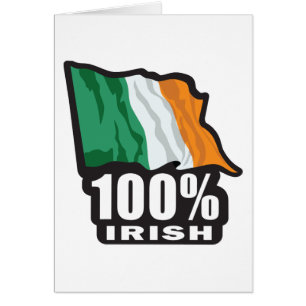 Cartão 100% Irlandês/Bandeira da Irlanda