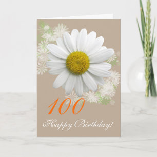 Cartão 100th/Any age Birthday White Daisy