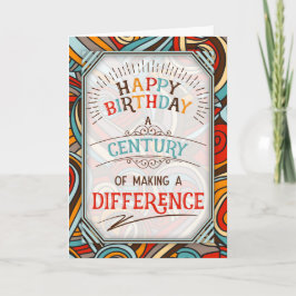 Cartão 100th Birthday A Century of Making a Difference