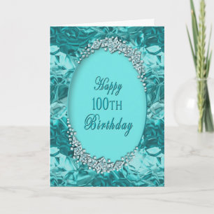 Cartão 100th BIRTHDAY  - BLUE ICE - GREETING -