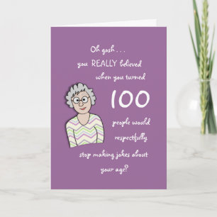 Cartão 100th Birthday For Her-Funny Card
